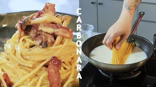 HA PASTA NYA DI MASAK PAKE SUSU  RESEP SPAGHETTI CARBONARA [upl. by Nahte]