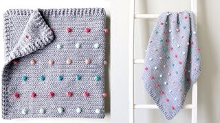 Crochet Colorful Polka Dots Baby Blanket [upl. by Nimrak]