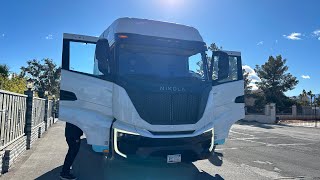 A quick ride in the Nikola hydrogen fuelcell truck at CES 2024 [upl. by Lalat135]