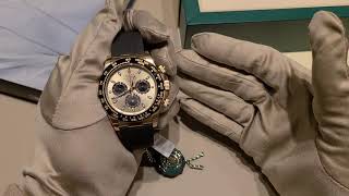 Rolex Daytona Oysterflex Yellow gold unboxing and review Reference 116518LN [upl. by Rizan255]