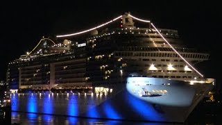 MSC SPLENDIDA  cruise ship horn plays awesome spectacular songs  4KQualityVideo [upl. by Homovec216]