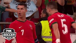 Cristiano Ronaldo scores gamewinning goal in 88 against Scotland  UEFA Nations League [upl. by Sacha]