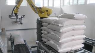 Roboic Palletizing of Woven Polypropylen Bags [upl. by Menendez]