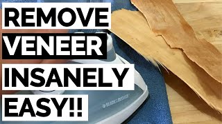 The Insanely EASY Way to Remove Veneer from Wood Furniture [upl. by Ellatsirhc580]