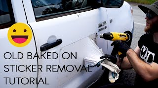 HOW TO REMOVE LARGE CAR STICKER TUTORIAL [upl. by Peirce]