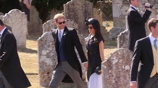 Duke and Duchess of Sussex attending the wedding of Charlie van Straubenzee and Daisy Jenks [upl. by Wehner]