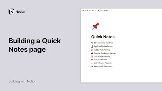 Build a quick notes page in Notion [upl. by Evers294]