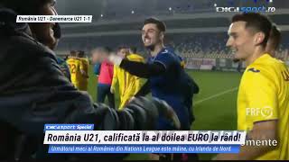 România U21 sa calificat la EURO 2021 Imaginile bucuriei de la Ploiești [upl. by Atnauqahs]