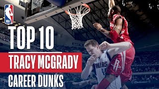 Tracy McGradys Top 10 Career NBA Dunks [upl. by Nosredneh]