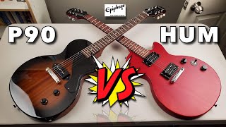 Epiphone VS Epiphone  What Sounds Better  P90 or Humbucker Pickups [upl. by Ahras]