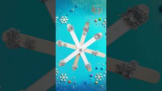 DIY Snowflake Ornament – Easy Popsicle Stick Craft ❄️ diy craft craftyfun kids [upl. by Telimay]