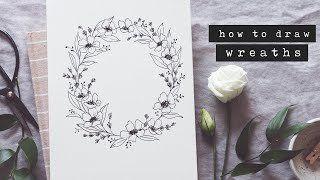 How To Draw a Floral Wreath [upl. by Paton]