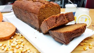 Cake Patate Douce et Farine de Maïs Sans Gluten et moins de Sucre ajouté [upl. by Rambort]