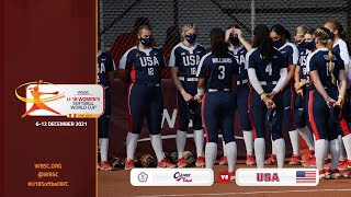 LIVE  Chinese Taipei v USA  World Championship Final U18 Womens Softball World Cup 2020 [upl. by Ecinrev721]