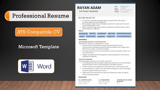 Create Best ATS Compatible CVResume Format 2021  MS Word Template [upl. by Anoval559]