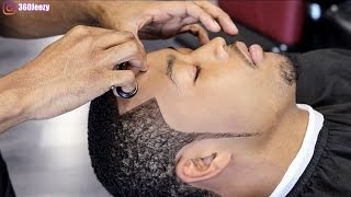 BARBER TUTORIAL HOW TO DO A CRISPY LINE UP [upl. by Arekahs]