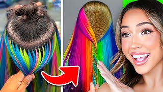 RAINBOW HAIR TRANSFORMATIONS CRAZY [upl. by Sarge]