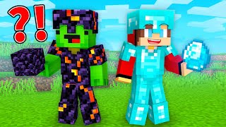 Mikey OBSIDIAN Armor vs JJ DIAMOND Armor Survival Battle in Minecraft Maizen [upl. by Aneeuqahs]