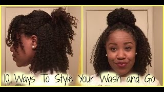 Natural Hair 10 Ways To Style Your Wash and Go  HAIR MARY [upl. by Amaleta]