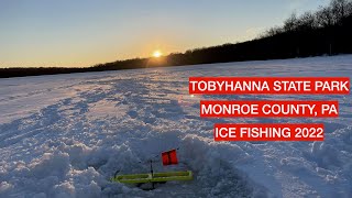 Ice Fishing Tobyhanna State Park 2022 Insane TipUp Action [upl. by Mettah]