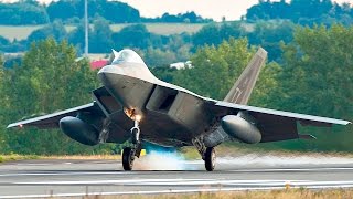 F22 Raptors Landing At Spangdahlem Air Base Germany [upl. by Notsae942]