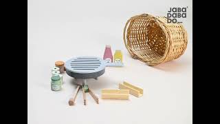 JaBaDaBaDo  BBQ Basket Wooden Toy set  ジャバダバドゥ 木製バーベキューセットバスケット付 [upl. by Krishna]