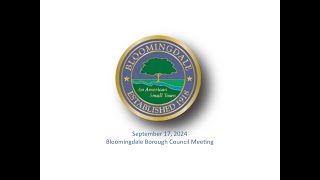 Bloomingdale Borough Council Meeting  September 17 2024 [upl. by Lampert]