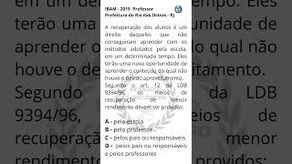 2 Banca IBAM  LDB  QUESTÃO c GABARITO  Concurso PARACAMBI  RJ  2024  área Educação [upl. by Eniamirt534]