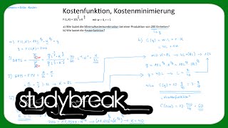 Kostenfunktion Kostenminimierung  Mikroökonomie [upl. by Ynatsyd532]