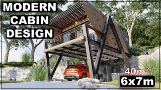 Beautiful Tiny House Design Wooden house  6x7 m  Small 1 Bedroom  With Floor Plan ► BROWNWOOD [upl. by Hsetirp105]