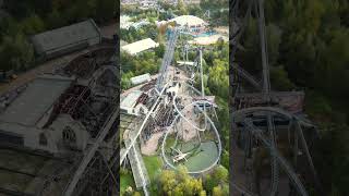 This coaster looks amazing from above 🤩 The Swarm  Thorpe Park  BampM Rollercoaster [upl. by Ribaj]