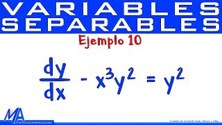 Ecuaciones diferenciales de Variables Separables  Ejemplo 10 [upl. by Meedan47]