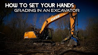 HOW TO GRADE WITH AN EXCAVATOR How To Set Your Hands Grading In ExcavatorExcavator Tips amp Tricks [upl. by Yehus602]