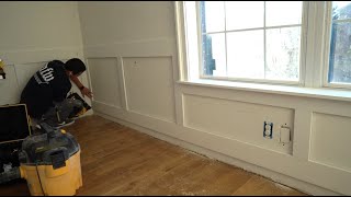 Installing wainscot around a window [upl. by Yeca]