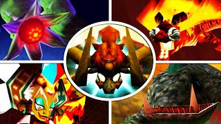 Zelda Ocarina of Time  All Bosses No Damage [upl. by Noyes920]