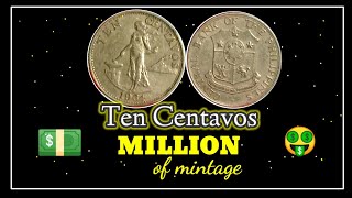 Ten Centavos 1964 Coin HALAGAVALUE Alamin Million Mintage OLD COINS [upl. by Grantham24]