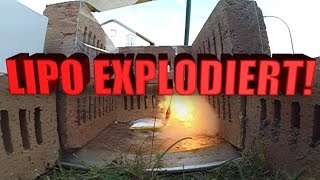 Lipo  Liion AKKU EXPLODIERT EXTREM  SLOWMOTION [upl. by Atiuqcir]