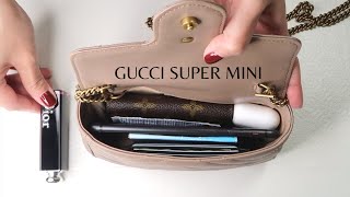 Gucci marmont super mini  what fits inside [upl. by Beauchamp46]