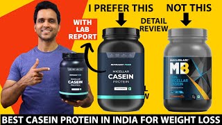 Best casein protein in India  Nutrabay micellar casein protein review  for weight loss  2022 [upl. by Tyrus]