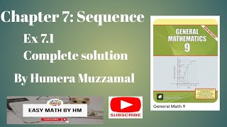 Ex 71 sequence and series General Mathematics Grade 9 Punjab text book [upl. by Fanchon]