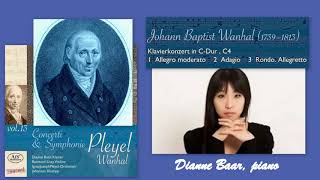 Johann Baptist Vanhal Wanhal Piano Concerto in C Major C4 Dianne Baar piano [upl. by Yerot]