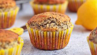 Lemon and Poppy Seed Muffins Recipe [upl. by Salhcin]