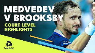 Daniil Medvedev vs Jenson Brooksby Court Level Highlights  Miami 2022 [upl. by Oballa]