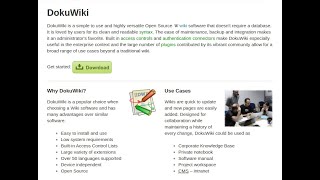 DokuWiki Document Wiki Application  Part 1 [upl. by Assilam777]