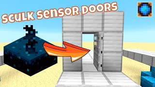 Minecraft Sculk Sensor Door Openers Tutorial 4 different versions [upl. by Otreblaug]