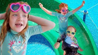 Adley amp Niko KiDS VACATiON Water Slides and Swimming all day Playing in the new Disney Kid Club [upl. by Randall]