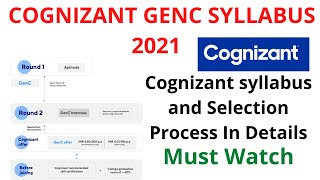 Cognizant Genc Syllabus For 2021  Selection Process  Must Watch  By Tech Lecture [upl. by Floridia245]