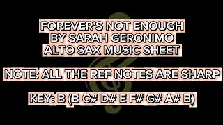 FOREVERS NOT ENOUGH by SARAH GERONIMO ALTO SAX MUSIC SHEET [upl. by Marsland]