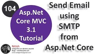 104 Create custom SMTP email service in aspnet core  AspNet Core tutorial [upl. by Ecirehs]