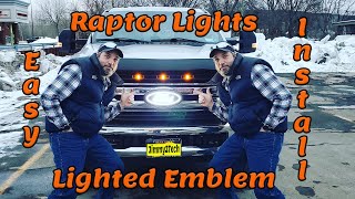 Putco Lighted Front Emblem and Raptor Lights install on Ford Superduty [upl. by Bondie]